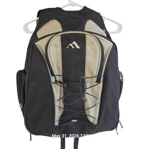 Brenthaven Laptop Backpack Black Tan Padded Computer Bag 19x15x6 School Travel
